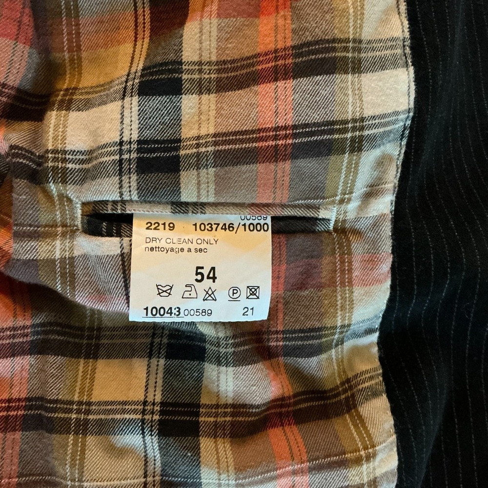 Drykorn Oslo Pinstripe Blazer 54 /44R Black Velvet Cotton Sport Coat Plaid Lined - Picture 7 of 11